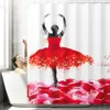 Toiletzitters Covers Valentijnsdag Girl Digitale print Home Decor Badkamer Cover Sets Waterdichte douchegordijn Matten Tapijt Tapijten Pakken