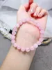 Strand Pink Armband Natural Stone Healing Energy Crystal Armband Grace Charm Round Chain P￤rlor Tillbeh￶r f￶r kvinnor Cadeau Femme