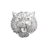 Metal Tiger Brooch Silver Gold Men Animal Tiger Head Brooches Suit Lapel Pin for Gift Party