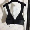 Womens Brand Tanks Underwear Black T Shirt Triangle Logo Tube Tops For Women Sexy Sling Tank Top