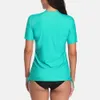 Drysuits Wetsuits Drysuits Charmleaks Women Short Sleeve Rash Guard Shirts Zip Front Swimwear Rashguard Top Side Bandaged Surf Diving Shirt