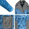 Coloque feminino Turn Turn Golas Parkas Moda Moda Patchwork