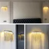 Wall Lamps Aluminum Chain Led Sconce Bedroom Luxury Living Room Indoor Lighting Gold Silver Creative Stairway Lamp Home Decor Lustre