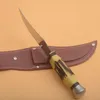 G1105 Выживание Прямой нож 440c Слайт -лезвия ручка смола на открытом воздухе походы на рыбалку на рыбалку с фиксированной лезвией с кожаной оболочкой