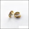 Stud Fashion Cuff Earring With Gold Filled Cz Rainbow Cubic Zirconia Wedding Party Women Girl Jewelry Er960 Drop Delivery 2022 Earrin Dhu5M