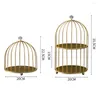 Storage Boxes Bird Cage Rack Golden Stylish Elegant Desktop Makeup Cosmetic Toilet Organizer Iron Display Stand Bathroom Acccessories