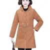 Trench femme manteaux femme 2022 automne hiver ajouter velours rembourré femmes veste velours côtelé ample moyen longueur paiement à capuche coton