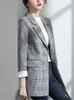 Trajes para mujeres mujeres elegante chaqueta de dos botones manga larga blazer trabajo de moda de moda
