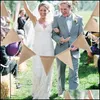 Party Decoration Party Decoration DIY Retro Rural Festival levererar Candy Bar Heart Print Banner Hessian Pennant Burlap Bunting Flag Dhnzw