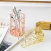 Storage Boxes 2 Color Cosmetics Box Cylindrical Lipstick Brush Pen Holder Tube Dressing Table Rose Gold Iron Art