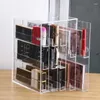 Opslagboxen Acryl transparante lippenstift Make -up cosmetische organizer display stand mand houder oogschaduwplaat verticale doos lade