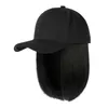 Casquettes de Baseball Casquette de Baseball Avec Extensions de Cheveux Droite Court Bob Coiffure Amovible Perruque Chapeau Pour Femme Coq Chapeaux Hommes Hut Garçons