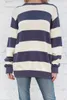 Damenpullover FUFUCAILLM Mode Streifen Frauen Rundhals Langarm Strickpullover Herbst Vintage England Stlye Baggy Tops Retro