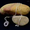 Pendant Necklaces 2022 Crystal Druzy Fluorite Necklace Healing Earth Dropship