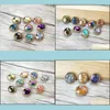 진주 10pcs/로트 mticolour Faceted Crystal Glase 느슨한 구슬 Pave Rhinestone 스페이서 커넥터 보석 BD358 드롭 배달 202 DHDKT