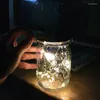 Strings Solar Light Garland Mason Bottle met deksel 20Led Copper Wire kleurrijke Fairy Lights String For Party Wedding Decor Kerstmis Kerstmis