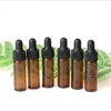 4ml Amber Clear Blue Mini Glass Bottles Essential Oil empty bottle With glass Dropper
