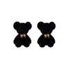 Dingle ljuskrona Nya koreanska kawaii roliga plysch små studörhängen söta bågbjörn uttalande läckra örhänge mode smycken