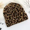 Leopard Beanie Outdoor Winter Warm Knit Hat Accesorios de moda Bucket Hat Cap RRA394