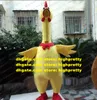 Ardent Mascot Costume Yellow Screams Screech Shrilling Chicken Chook Cock Rooster Cartoon Character Mascotte Adult No.9663