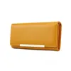 Wallets 2022 New Yellow Leather Wallet Women Luxury Design Long Woman Purses Big Capacity Zipper Purse Ladies Brand Coin Card Wallet L221101