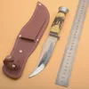 G1105 Survival Straight Knife 440C Satin Blade Resin Handle Outdoor Camping Hiking Fishing Hunting Fixed Blade Knives with Leather Sheath