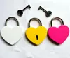 Creative Alloy Heart Shape Keys Padlock Mini Archaize Concentric Lock Vintage Old Antique door locks With Keys New Pure Colors P1101