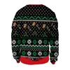 Pulls pour hommes Hommes Femmes Pull de Noël moche Couple Pulls de Noël Tops Cadeaux 3D Chapeau Cloche Verre à vin Imprimé Fête de vacances Sweat