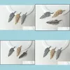 Pendant Necklaces 10 Pcs Cz Crystal Feather Connector Charm Zircon Micro Pave Turkish Style Pendant Jewelry Finding Diy Necklace Mak Dhzpv