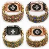 Luxe natuurlijke agaat Stretcharmbandbanden voor Apple Watch Ultra 49mm band 8 7 41 mm 45 mm 38 mm 40 mm 42/44 mm damesjuwelen Gem Beads Watchband Iwatch Series 6 SE 5 3 3 3