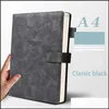 Bloc-notes Bloc-notes A4 Notebook Trathick Bloc-notes épaissi Business Cuir souple Travail Réunion Record Book Journal de bureau Sketchbook Stud Dhl1U