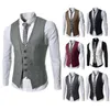 M￤ns v￤star formella aff￤rer blazer m￤n ￤rml￶s v hals enkelbr￶st smal gilet man