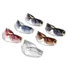 Sonnenbrille in Vintage-Mode, Y2k, einteilig, für Damen und Herren, Designer-Trend, randlose Sport-Sonnenbrille für Damen