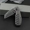 R1103 Flipper Folding Knife 8Cr13Mov Stone Wash Tanto Point Blade Steel Handle Ball Bearing Fast Open EDC Pocket Folder Knives