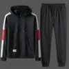 Men's Tracksuits Men Tracksuit Casual Setsautumn suéter com capuz de calça de cor sólida calça de moletom de jogging de moda ao ar livre M-4xl