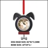Card de identificação de tag de cachorro sublimação de metal gato cão cabeça tag de natal pendente de animais de estimação com decorações de corda vermelha Drop entrega 2022 Home Garden sup dhn8d