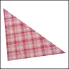 Autres fournitures pour chiens Mignon chien Bandana Fruits Plaid Paw Bonhomme de neige Animaux Écharpe Triangle Bavoirs Accessoires Bandanas pour animaux de compagnie pour petit moyen Larg Dhzyi