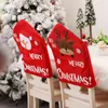 Fundas para sillas Decoración de Navidad Cubierta Hogar Cocina Vestir Dibujos animados Papá Noel Muñeca Respaldo Decoración de Navidad