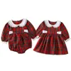 Abiti da ragazza US Christmas Little Big Sister Vestiti coordinati Toddler Kid Baby Girl Pagliaccetto Outfit Dress 221101