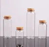Przezroczysta szklana butelka z korkami fioletowe szklane słoiki wisiorek