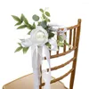 Flores decorativas Buquê artificial Fake for Wedding Home Party Cadeira Back Decoração da Pogra