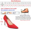 드레스 슈즈 큰 크기 46 펌프 여자 9cm Stilettos High Heels Ladies 2022 뾰족한 발가락 무리 간단한 일 Women Office Green