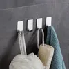 Hooks 6/12Pcs Adhesive Stainless Steel Towel Racks Wall For Kitchen Bathroom Self-Adhesive Multipurpose Hanger