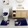 Siège de toilette couvre dessin animé fille imprimer décor à la maison salle de bain couverture ensembles étanche rideau de douche tapis tapis tapis costumes