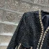 ツーピースドレスデザイナー女性セット2022新しい秋の冬 - ファッションパールツイードジャケットショートスカートレディースセクシーなスーツカジュアル6t82
