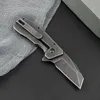 R1103 Flipper Folding Knife 8Cr13Mov Stone Wash Tanto Point Blade Steel Handle Ball Bearing Fast Open EDC Pocket Folder Knives