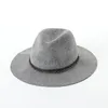 Basker Weme British Vintage paljedkedja Wool Jazz Top Hat For Men and Women Fashion Autumn Winter Fedora