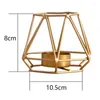 Ljushållare Yo-8 PCS Metal Geometric Design Tea Light Votive Hollow Tealight