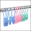 Hooks Rails Hooks Drying Rack 12pcs Mticolor Tvättlagrings täcke Clamp Windproof Plastic Folder Hangers Underwear Clothes Clips DHSGP