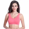 Yoga Outfit Ranberone Sport Bras Women Tops Shockproof Bra Fitness Seamless Nylon Wire Free Double Layer No Pressure Sexy Large Size 6XL